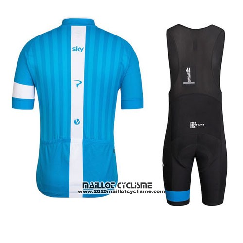 2016 Maillot Ciclismo Sky Azur et Blanc Manches Courtes et Cuissard